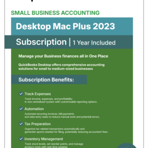 QuickBooks Desktop Mac Plus 2023 – 1 Year Subscription - Desktop License