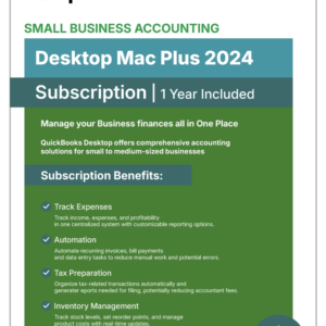 QuickBooks Desktop Mac Plus 2024 – 1 Year Subscription - Desktop License